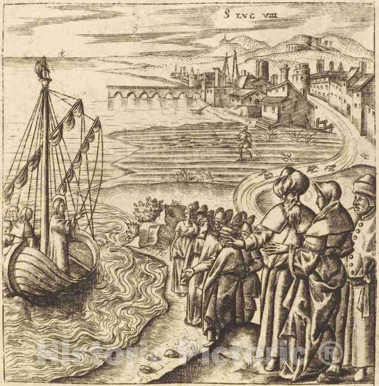Art Print : LÃ©onard Gaultier, Christ on The Lake, c.1578 - Vintage Wall Art