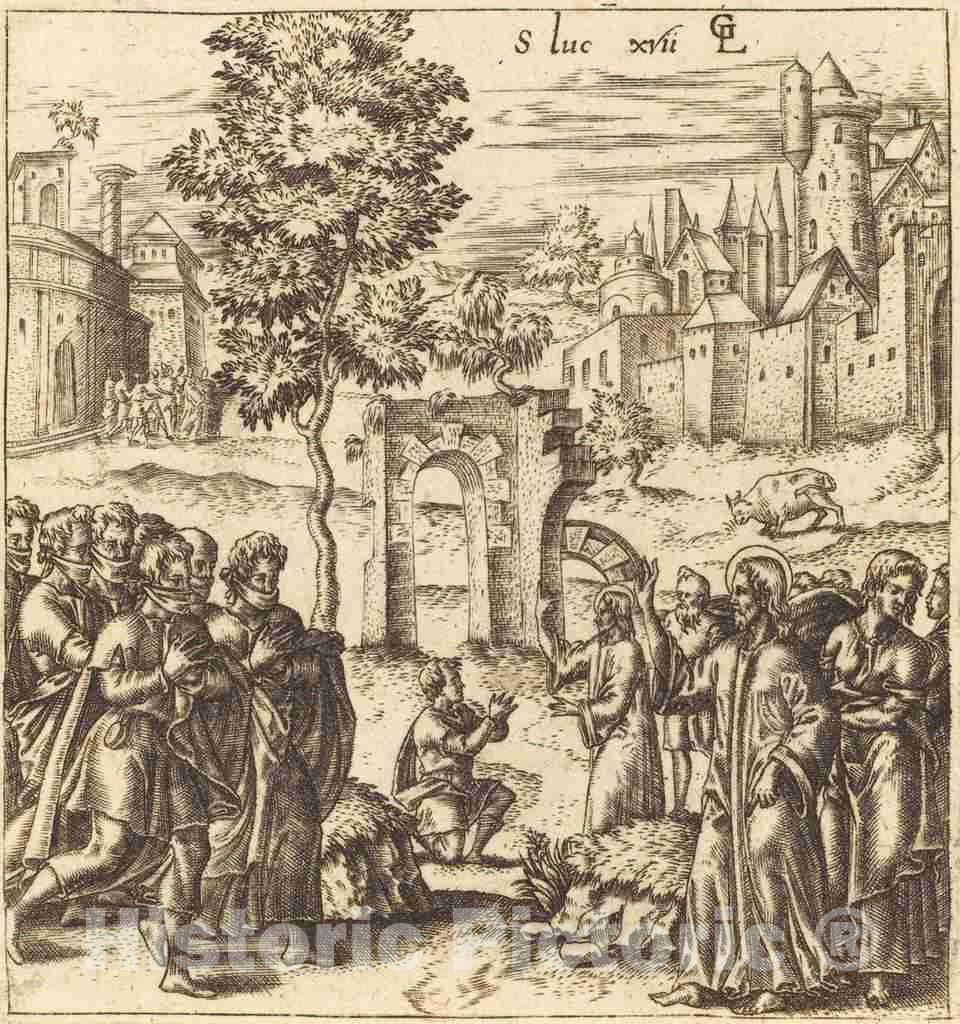 Art Print : LÃ©onard Gaultier, The Ten Lepers are Cleansed, c.1578 - Vintage Wall Art