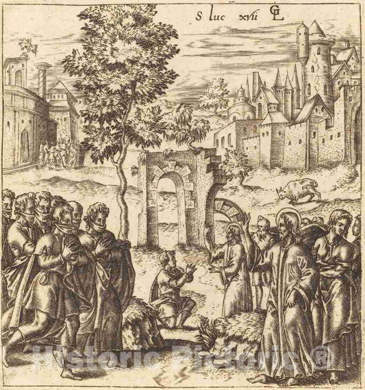 Art Print : LÃ©onard Gaultier, The Ten Lepers are Cleansed, c.1578 - Vintage Wall Art