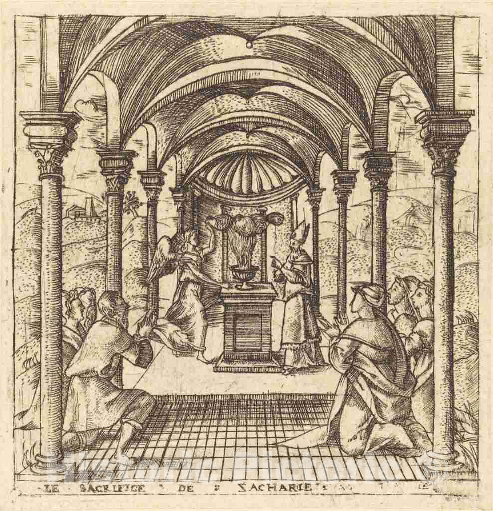 Art Print : LÃ©onard Gaultier, Zacharias and The Angel of The Lord, c.1578 - Vintage Wall Art