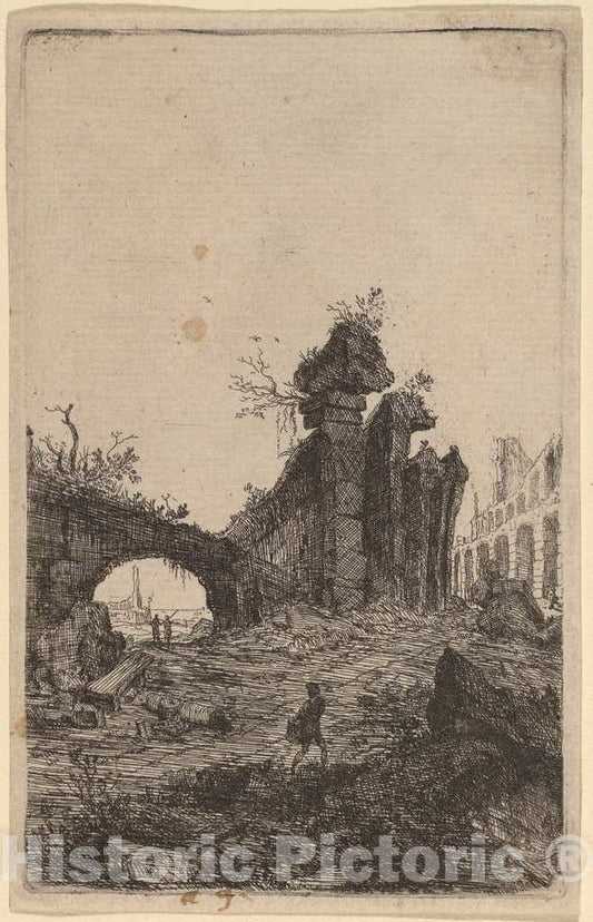 Art Print : Bartholomeus Breenbergh, The Ruins of The Colosseum - Vintage Wall Art