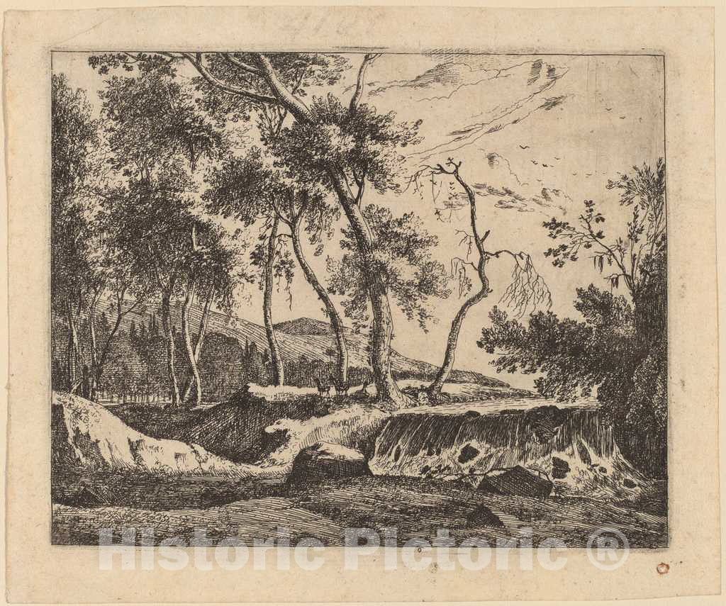Art Print : Roelant Roghman and Melchior KÃ¼sel, The Waterfall: pl.6 - Vintage Wall Art