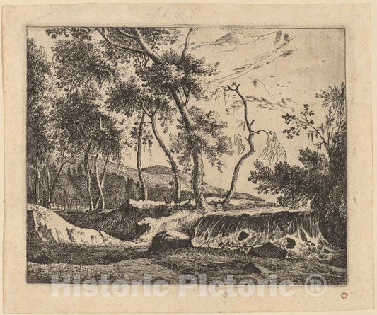 Art Print : Roelant Roghman and Melchior KÃ¼sel, The Waterfall: pl.6 - Vintage Wall Art