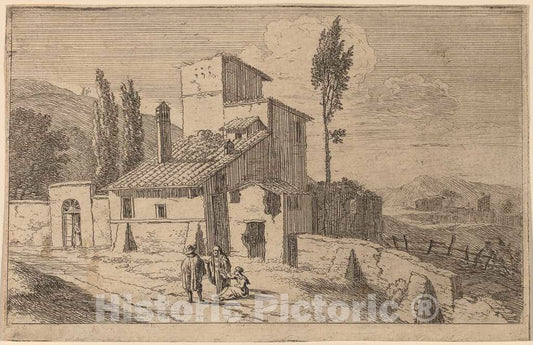 Art Print : Herman Van Swanevelt, View of a Convent - Vintage Wall Art