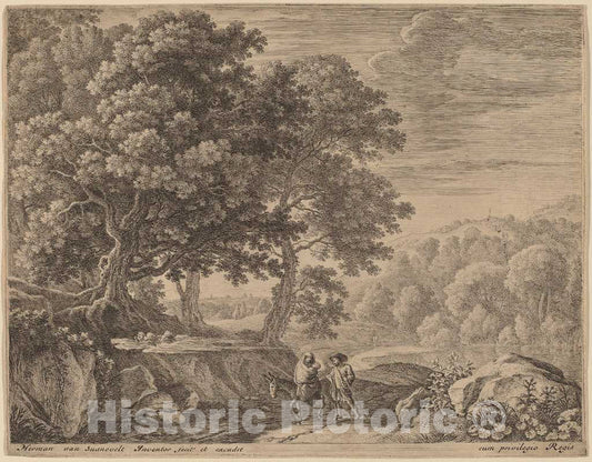 Art Print : Herman Van Swanevelt, The Little Angels on The Hill - Vintage Wall Art