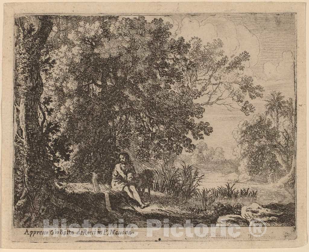 Art Print : Herman Van Swanevelt, John The Baptist in The Wilderness - Vintage Wall Art