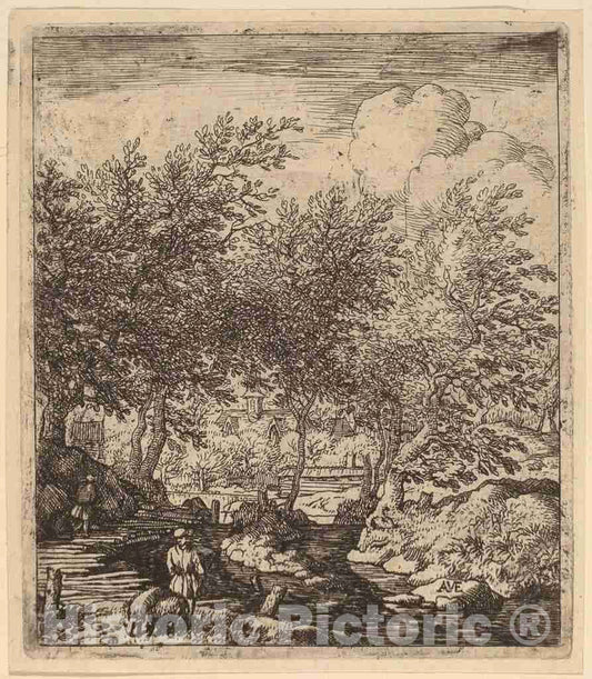 Art Print : Allart Van Everdingen, Swineherd, c.1651 - Vintage Wall Art