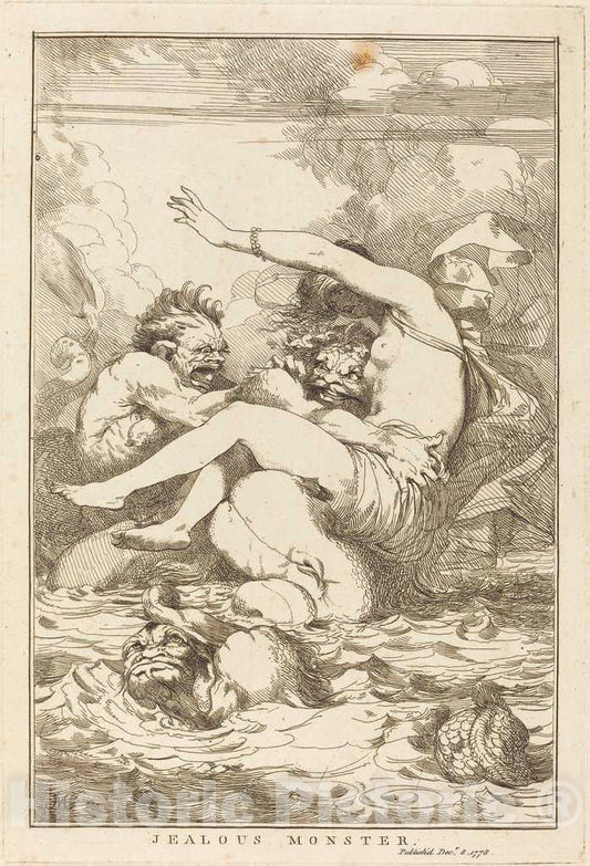 Art Print : John Hamilton Mortimer, Jealous Monster, 1778 - Vintage Wall Art