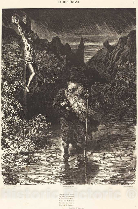 Art Print : Rouget After Gustave DorÃ©, Le Juif Errant, c. 1856 - Vintage Wall Art