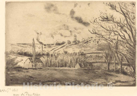 Art Print : Camille Pissarro, View of Pontoise (Vue de Pontoise), 1885 - Vintage Wall Art