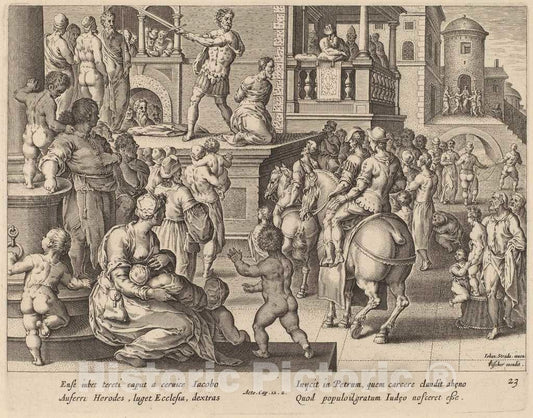 Art Print : Galle After Jan Van der Straet, Saint James - Vintage Wall Art