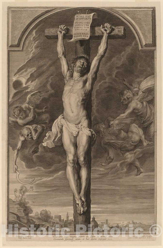 Art Print : Pontius, After Rubens, Christ on The Cross, 1631 - Vintage Wall Art