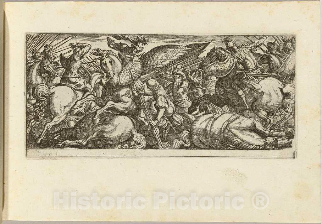 Art Print : Antonio Tempesta, Battle Between Cavalry and Infantry - Vintage Wall Art