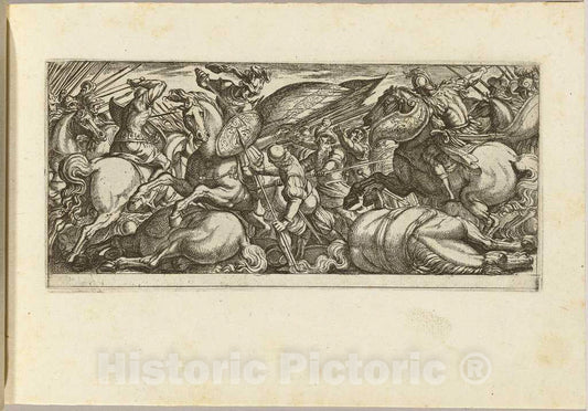 Art Print : Antonio Tempesta, Battle Between Cavalry and Infantry - Vintage Wall Art