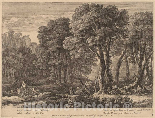 Art Print : Herman Van Swanevelt, Venus Abducting Adonis - Vintage Wall Art