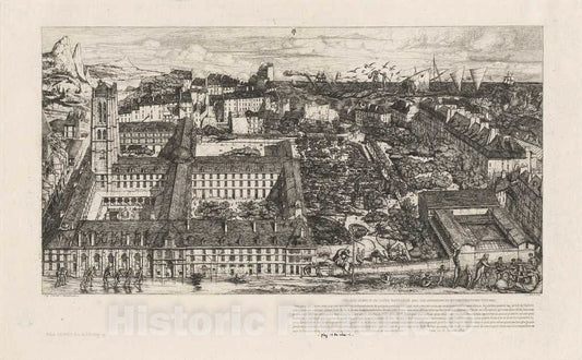 Art Print : Charles Meryon, CollÃ¨ge Henri IV, Paris, ou LycÃ©e NapolÃ©on (Henry IV College or Napoleon School, Paris), 1864 - Vintage Wall Art