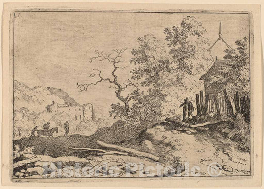 Art Print : Allart Van Everdingen, Hut with The Remains of a Hedge, c.1651 - Vintage Wall Art
