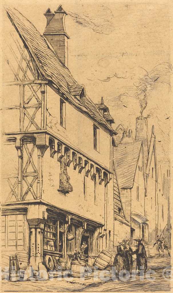 Art Print : Charles Meryon, an Old House at Bourges, Sometimes Called The Musician's House, 1860 - Vintage Wall Art