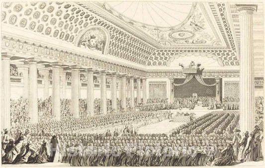 Art Print : Duclos After Monnet, L'Ouverture des Etats-Generaux a Versailles, le 5 Mars 1789, 1794 - Vintage Wall Art