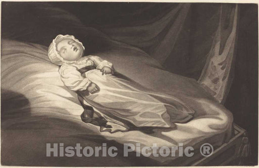 Art Print : Sleeping Infant - Vintage Wall Art