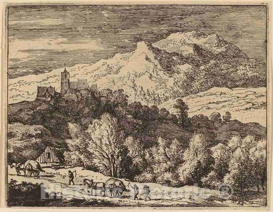 Art Print : Allart Van Everdingen, Two Carts, c.1651 - Vintage Wall Art