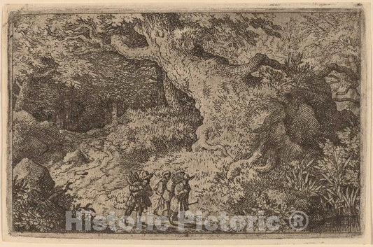 Art Print : Allart Van Everdingen, A Thick Forest, c.1651 - Vintage Wall Art