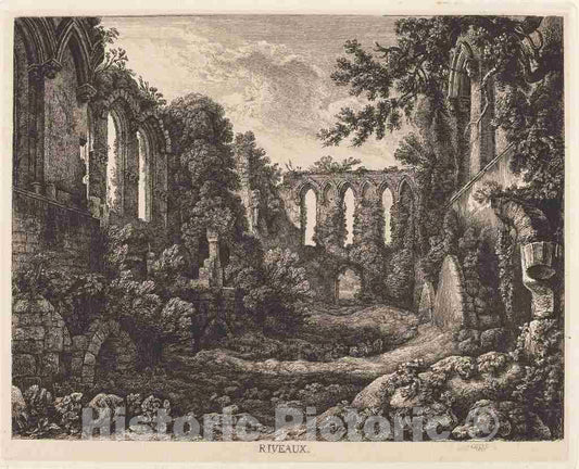 Art Print : George Cuitt The Younger, Riveaux, 1825 - Vintage Wall Art