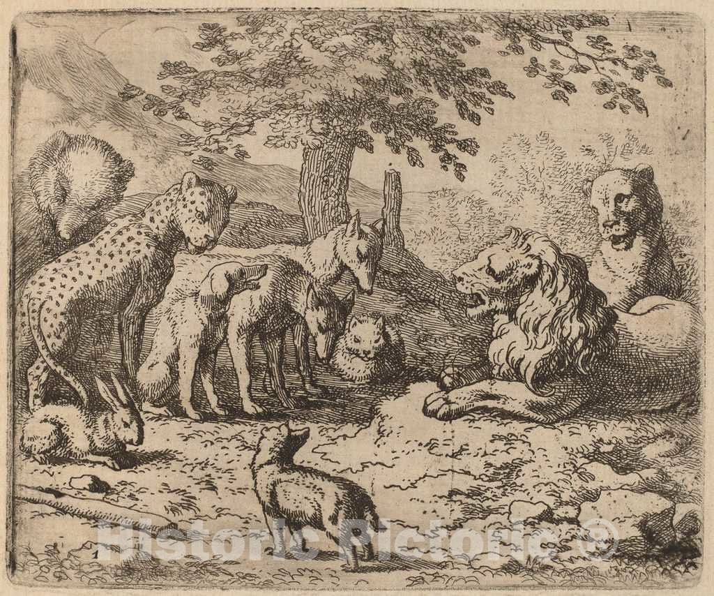Art Print : Allart Van Everdingen, The Lion Seeks Advice, c.1651 - Vintage Wall Art