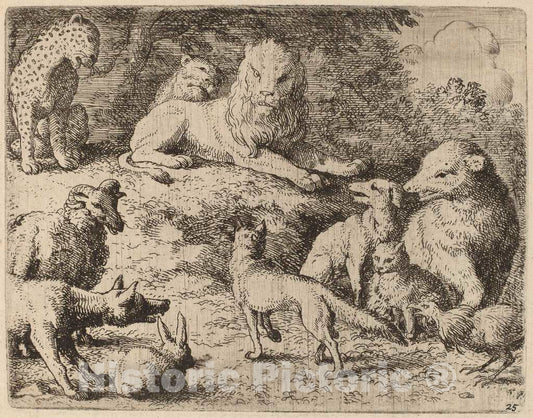 Art Print : Allart Van Everdingen, The Animals Present Their Charges Against Reynard, c.1651 - Vintage Wall Art