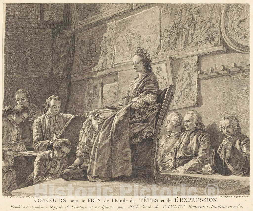 Art Print : Flipart After Cochin II, Concours Pour le Prix. (The Competition), 1763 - Vintage Wall Art