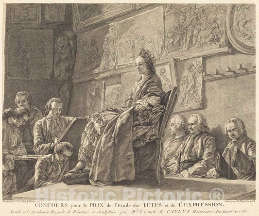 Art Print : Flipart After Cochin II, Concours Pour le Prix. (The Competition), 1763 - Vintage Wall Art