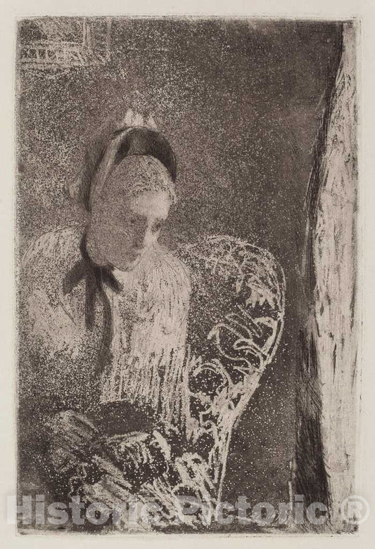 Art Print : Mary Cassatt, Waiting, c. 1879 - Vintage Wall Art