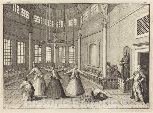Art Print : William Hogarth, The Inside of a Mosque, 1723 - Vintage Wall Art
