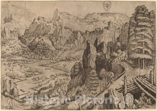 Art Print : Doetechum After Brugel The Elder, Magdalena Poenitens (The Penitent Magdalene), c.1556 - Vintage Wall Art