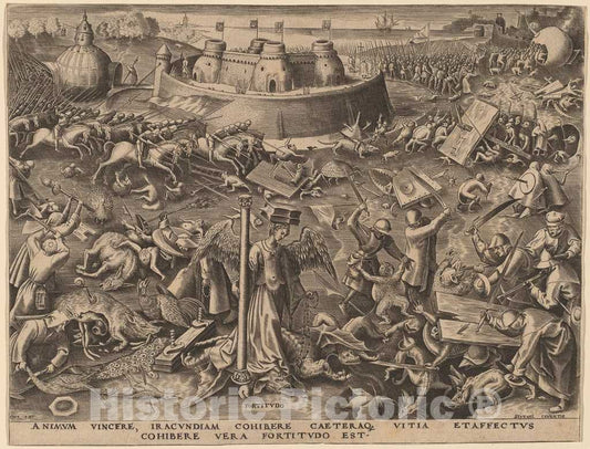 Art Print : Galle After Bruegel The Elder, Fortitude, 1559 - Vintage Wall Art