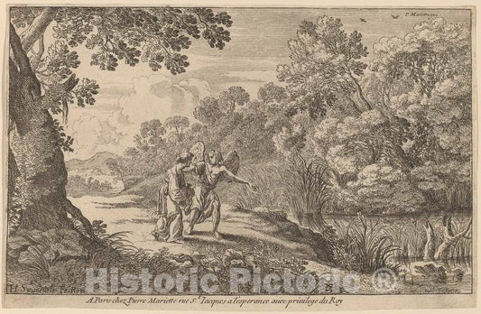 Art Print : Herman Van Swanevelt, Hagar and The Angel - Vintage Wall Art