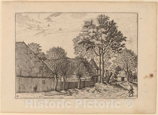 Art Print : Johannes and Lucas Van Doetechum, Farms, in or Before 1676 - Vintage Wall Art