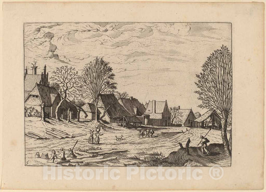 Art Print : Doetechum, Village Street, in or Before 1676 - Vintage Wall Art