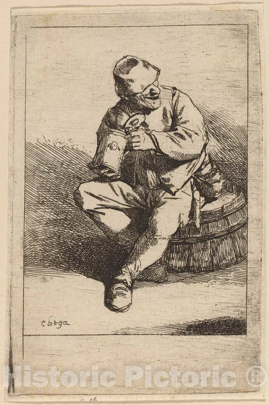 Art Print : Cornelis Bega, The Drinker - Vintage Wall Art