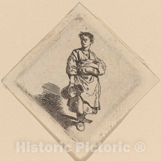 Art Print : Cornelis Bega, The Woman with The Jug, Standing - Vintage Wall Art