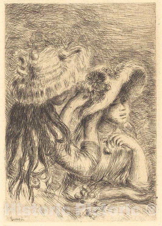 Art Print : Auguste Renoir, The Hat Pin (Le Chapeau epingle), 1894 - Vintage Wall Art