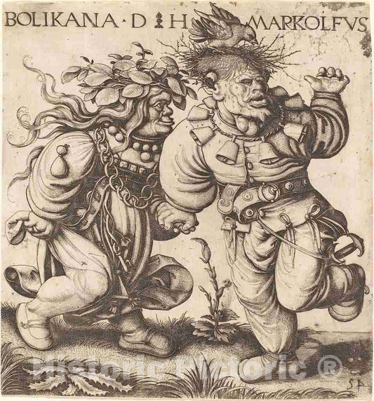 Art Print : Daniel Hopfer I, Bolikana and Markolfus - Vintage Wall Art