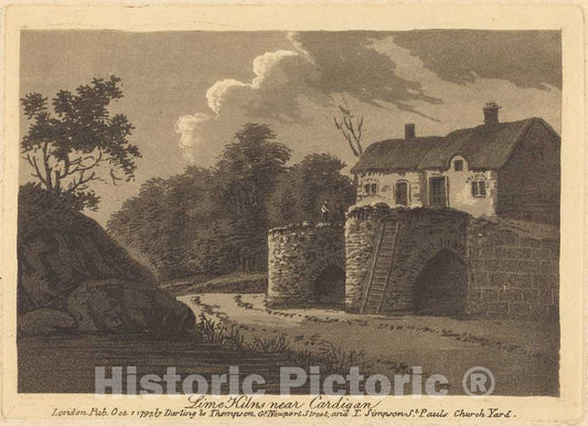 Art Print : Lime Kilns Near Cardigan, 1797 - Vintage Wall Art