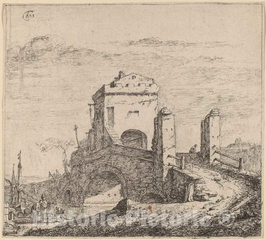 Art Print : Thomas Wyck, Bridge - Vintage Wall Art