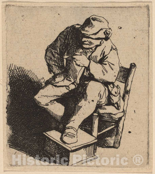 Art Print : Cornelis Bega, The Smoker - Vintage Wall Art