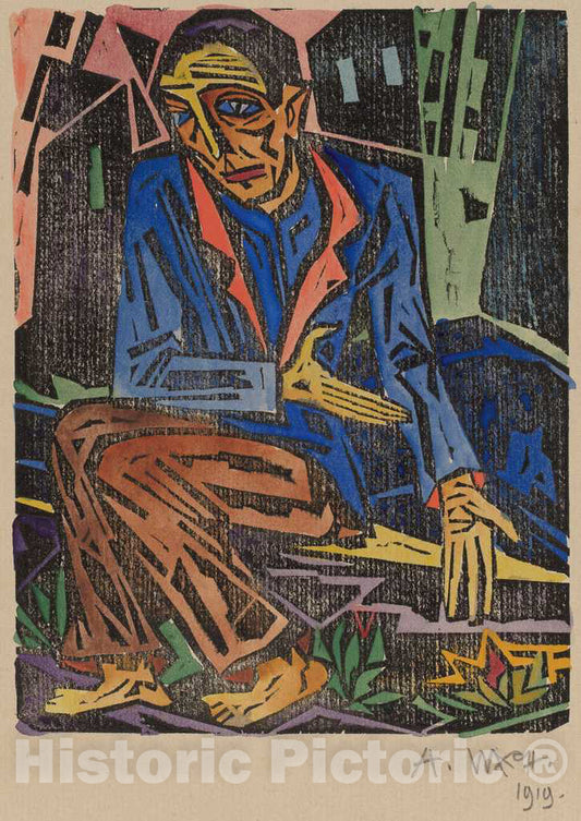 Art Print : Aloys Wach, Poverty (Armut), 1919 - Vintage Wall Art