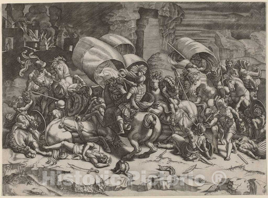 Art Print : Dei Musi After Raphael, The Battle with The Cutlass - Vintage Wall Art