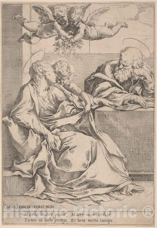 Art Print : Guido Reni, The Holy Family - Vintage Wall Art