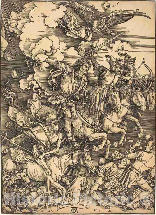 Art Print : Albrecht DÃ¼rer, The Four Horsemen, c.1497 - Vintage Wall Art