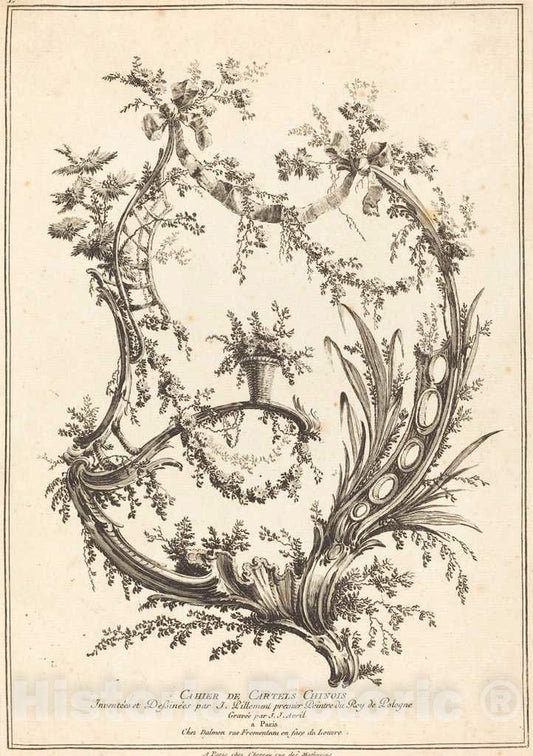 Art Print : Avril I After Pillement, Title Page - Vintage Wall Art